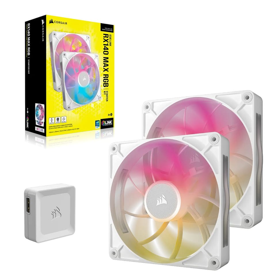 Corsair iCUE LINK RX140 MAX RGB Dual Pack (Blanc) — image 5