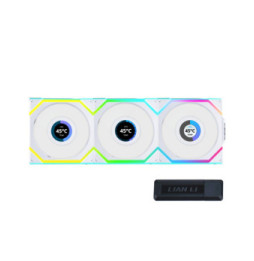 Lian Li Uni Fan SL Wireless LCD 120 Reverse Blade (blanc) - Pack de 3