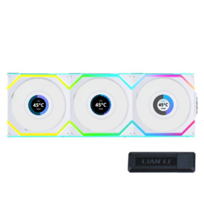 Lian Li Uni Fan SL Wireless LCD 120 Reverse Blade (blanc) - Pack de 3