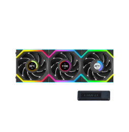 Lian Li Uni Fan SL Wireless LCD 120 Reverse Blade (noir) - Pack de 3