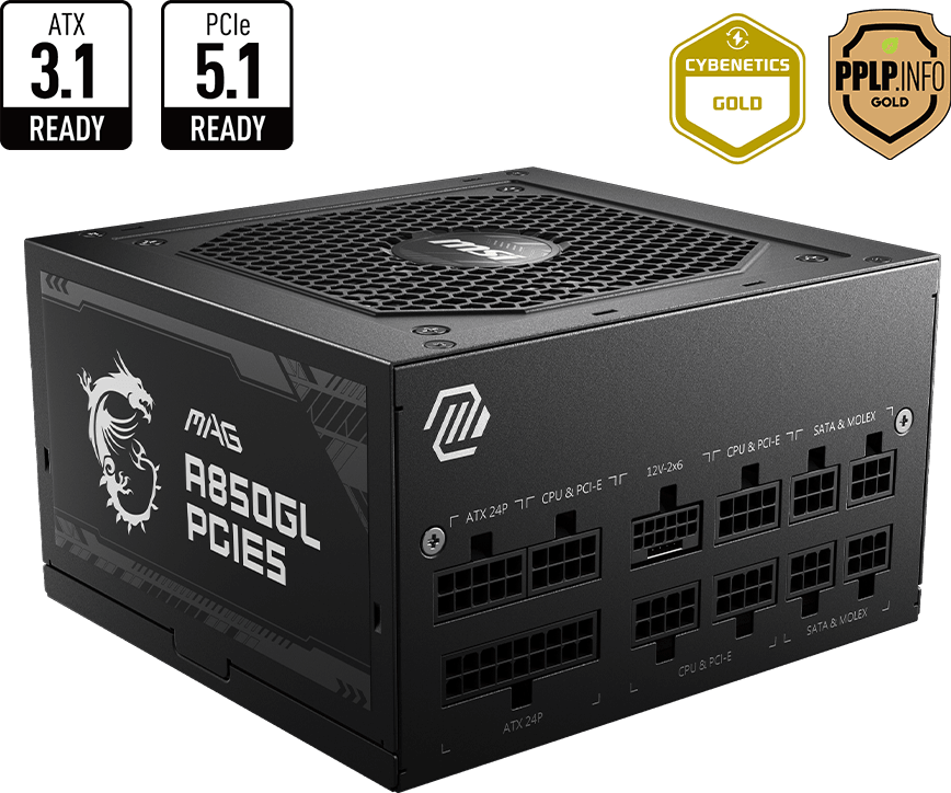 مزود طاقة MSI MAG A850GL PCIE5 850W (306-7ZP8A11-CE0) — صورة 1