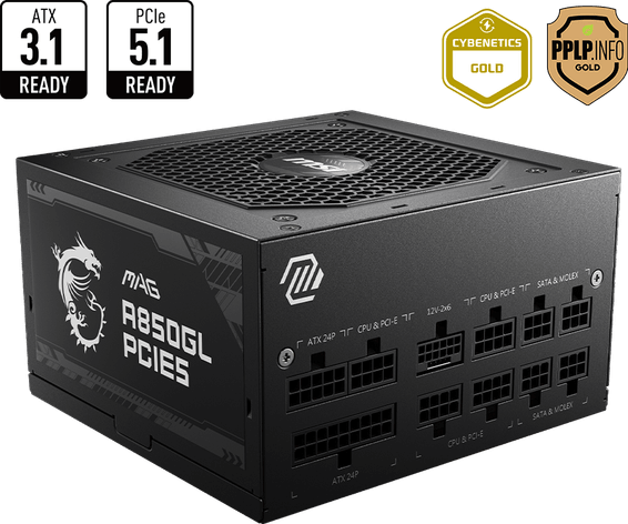 Bloc alimentation MSI MAG A850GL PCIE5 850W (306-7ZP8A11-CE0)