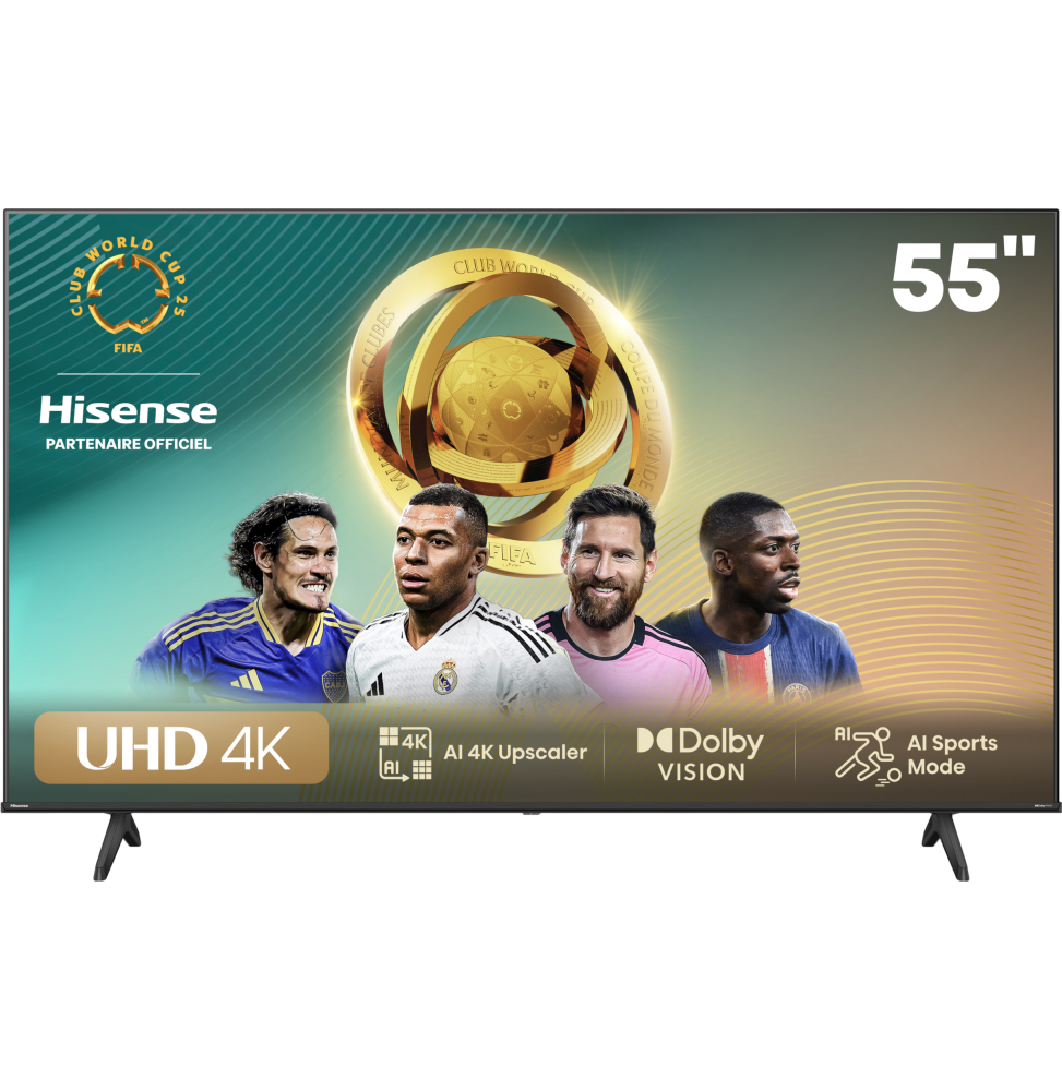 Téléviseur Hisense 55" Smart UHD 4K 55A6N + Récepteur intégré