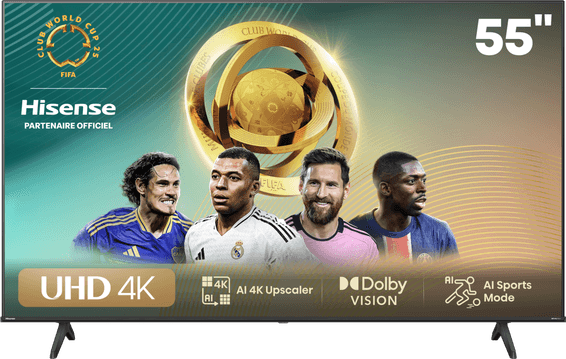 Téléviseur Hisense 55" Smart UHD 4K 55A6N + Récepteur intégré