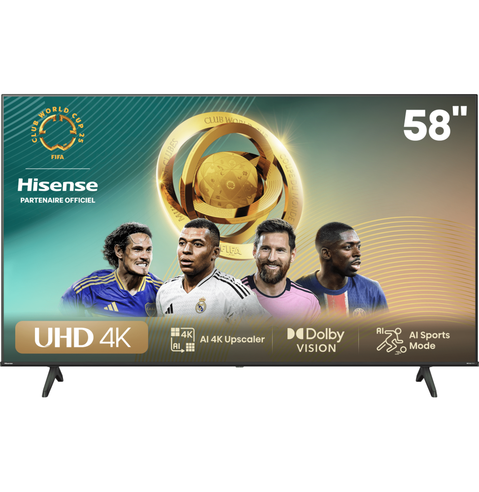 Téléviseur Hisense 58" Smart UHD 4K 58A6N + Récepteur intégré