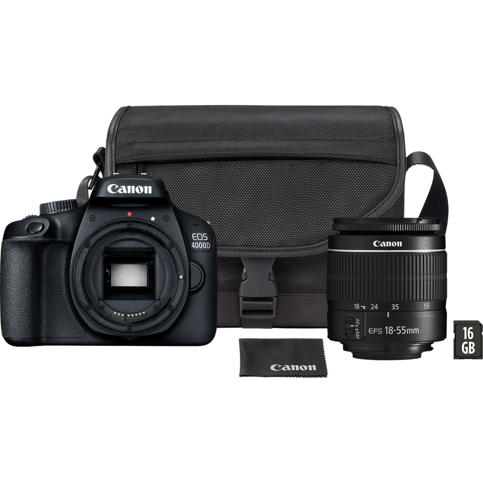 Appareil photo Canon EOS 4000D, noir + objectif 18-55 III + sac SB130 + carte SD — image 2