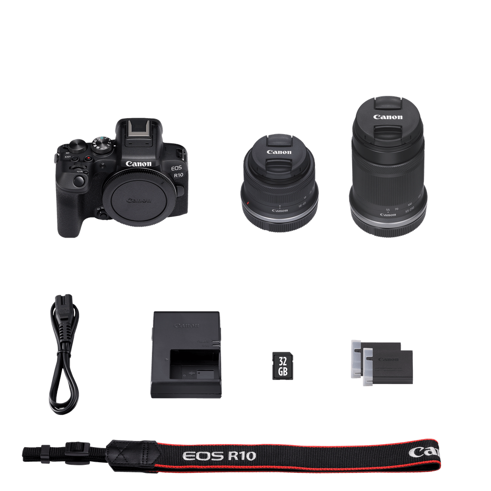Appareil photo hybride Canon EOS R10 + objectif RF-S 55-210mm + objectif RF-S 18-45mm + carte SD + batterie supplémentaire — image 15