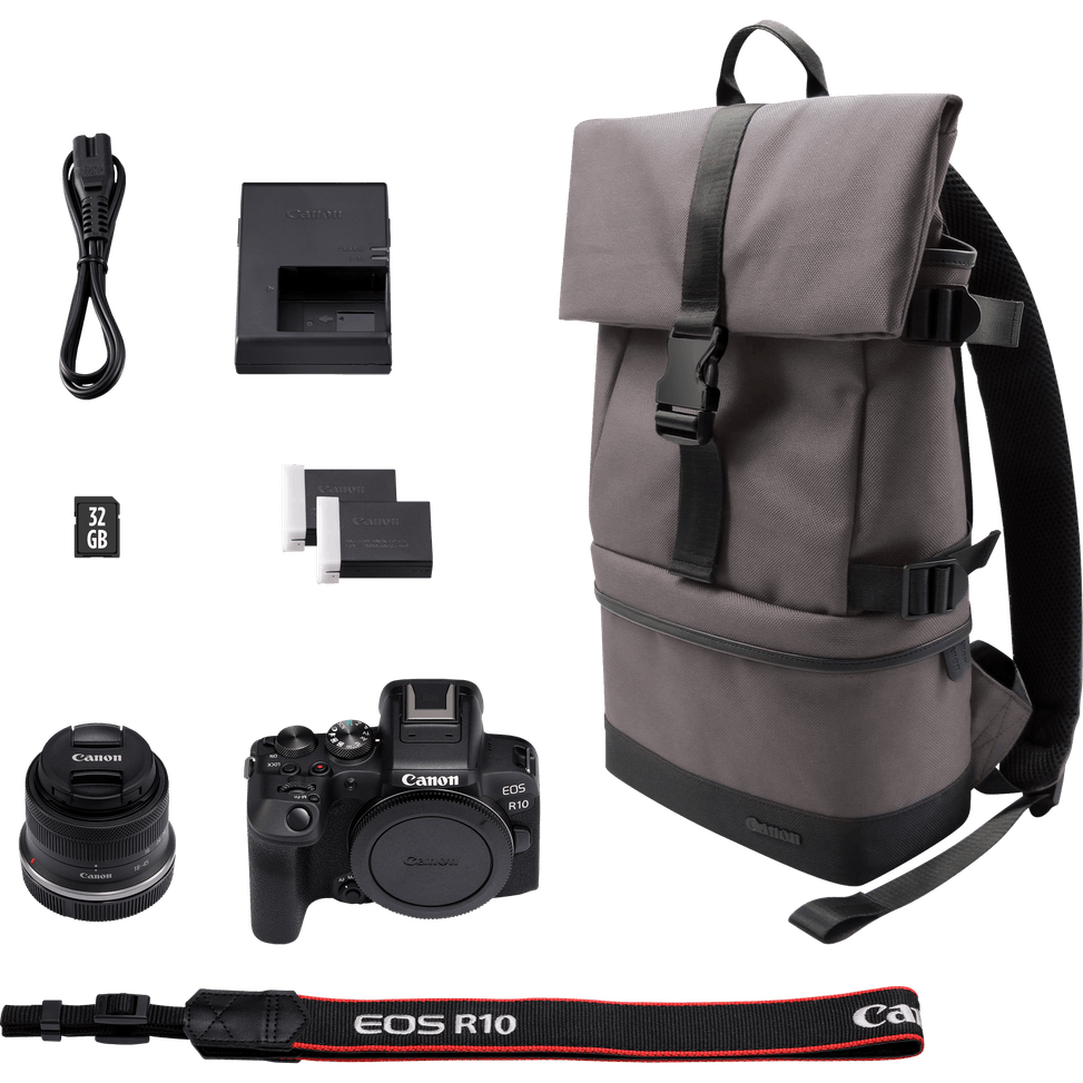 Appareil photo hybride Canon EOS R10 + RF-S 18-45mm F4.5-6.3 IS STM + sac à dos + carte SD + batterie supplémentaire — image 16