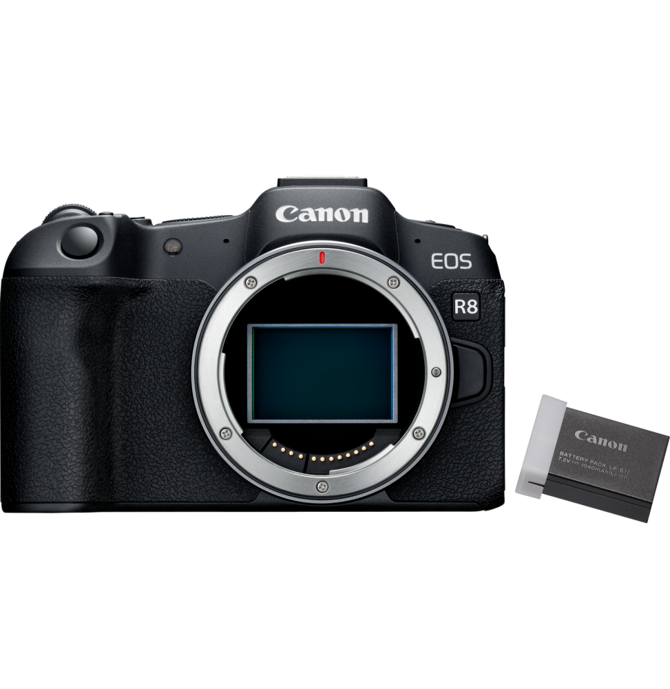 Appareil photo hybride Canon EOS R8 + batterie de rechange
