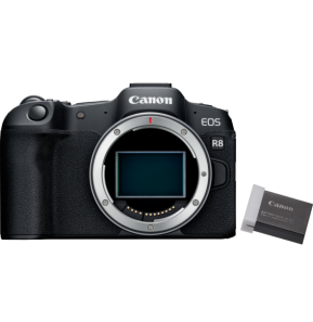 Appareil photo hybride Canon EOS R8 + batterie de rechange