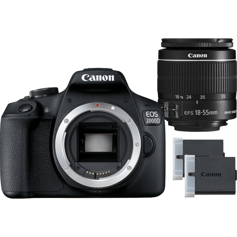 Appareil photo Canon EOS 2000D + objectif 18-55 IS II + batterie LP-E10 — image 1