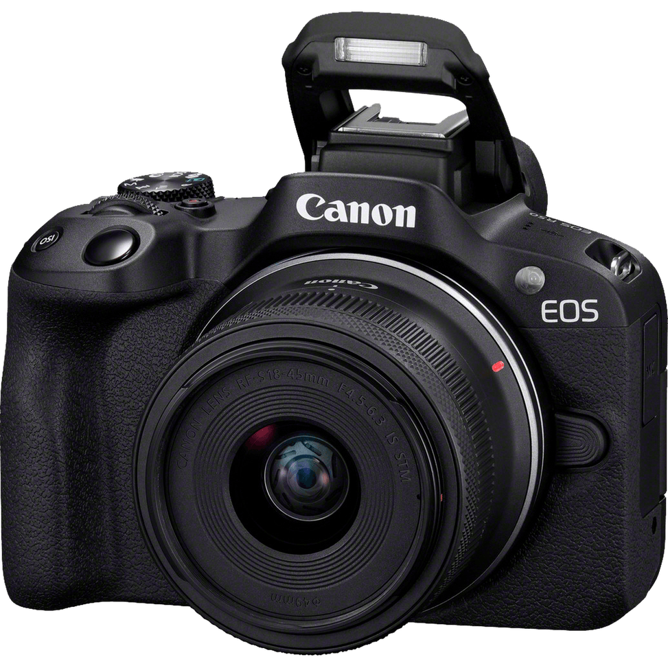 Appareil photo hybride Canon EOS R50, noir + objectif RF-S 18-45mm F4.5-6.3 IS STM + sac à dos + carte SD + batterie supplémenta — image 3