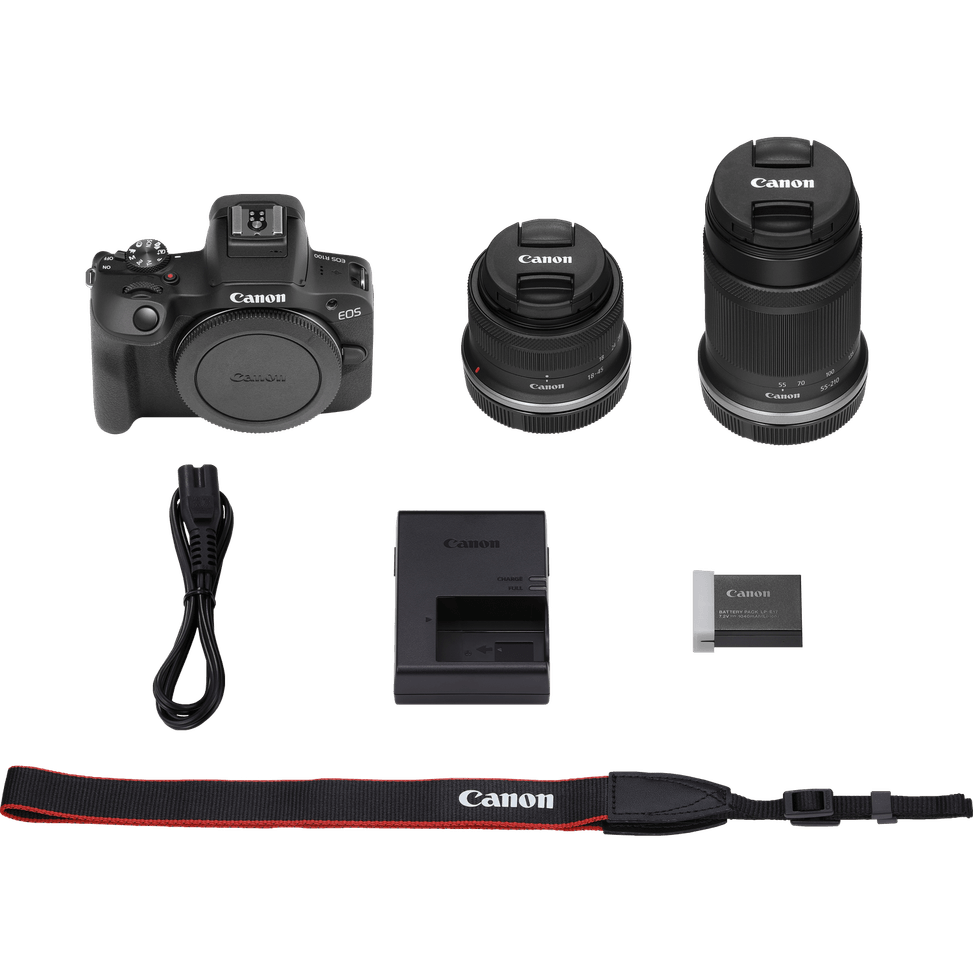 Appareil photo hybride Canon EOS R100 + objectif RF-S 18-45mm IS STM + objectif RF-S 55-210mm IS STM — image 5