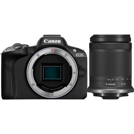 Appareil photo hybride Canon EOS R50, noir + objectif RF-S 18-150 mm F3.5-6.3 IS STM