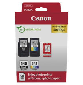 Pack à prix réduit de cartouches d'encre PG-540/CL-541 + papier photo Canon