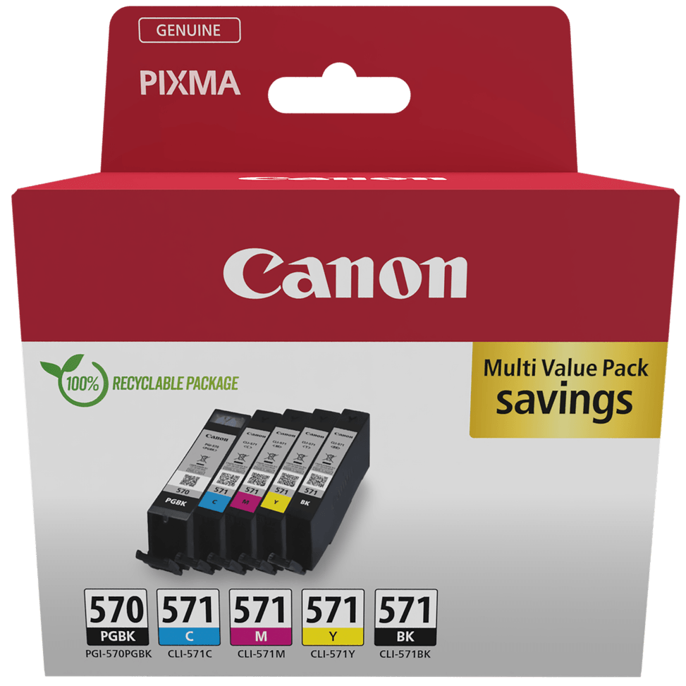 Multipack de cartouches d'encre Canon PGI-570BK / CLI-571 BK/C/M/Y — image 1