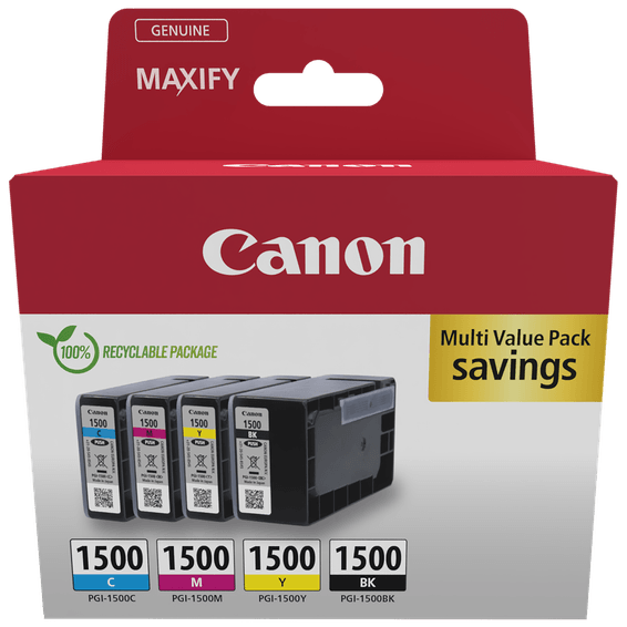 Multipack de cartouches d'encre Canon PGI-1500 BK/C/M/Y