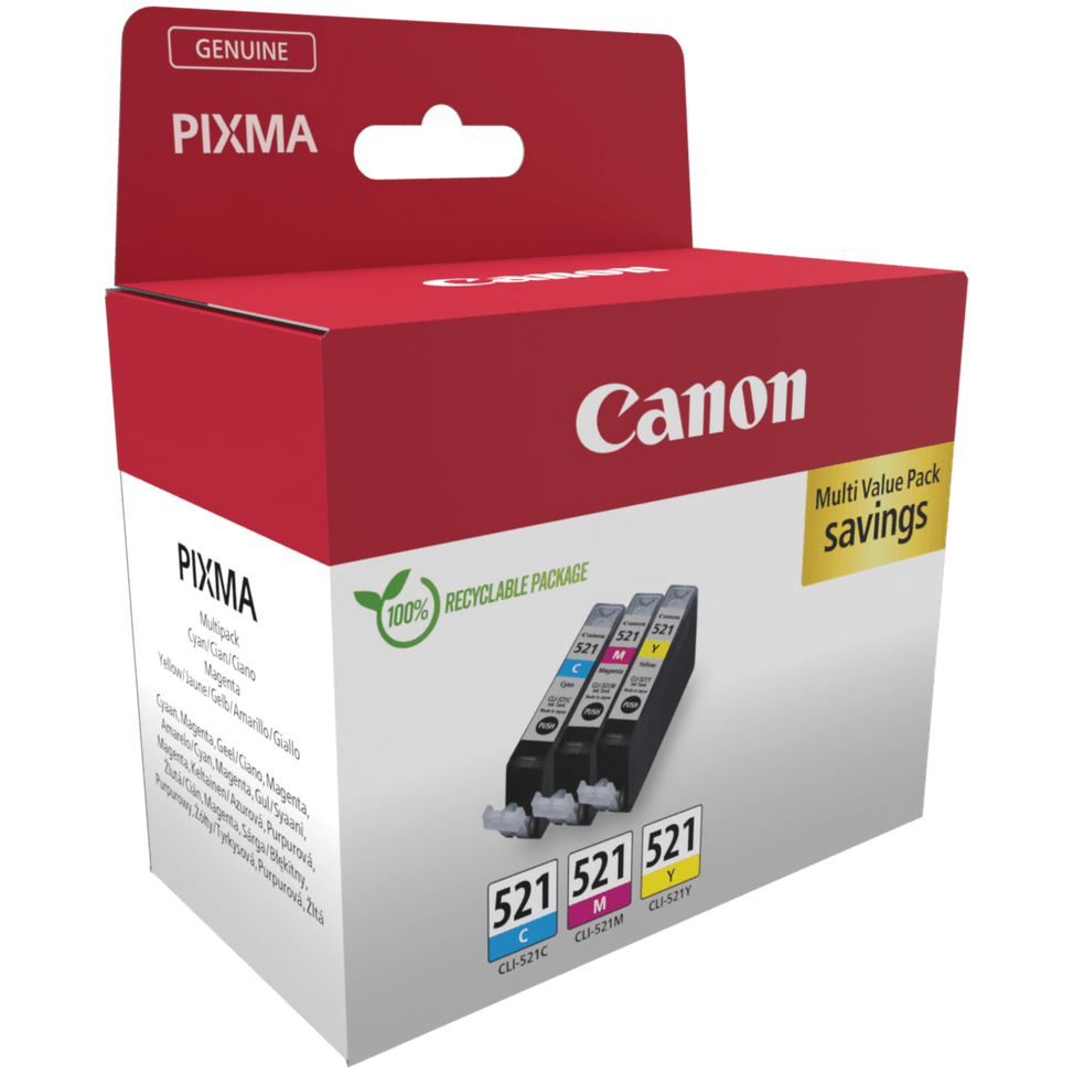 Multipack de cartouches d'encre couleur Canon CLI-521 C/M/Y — image 2