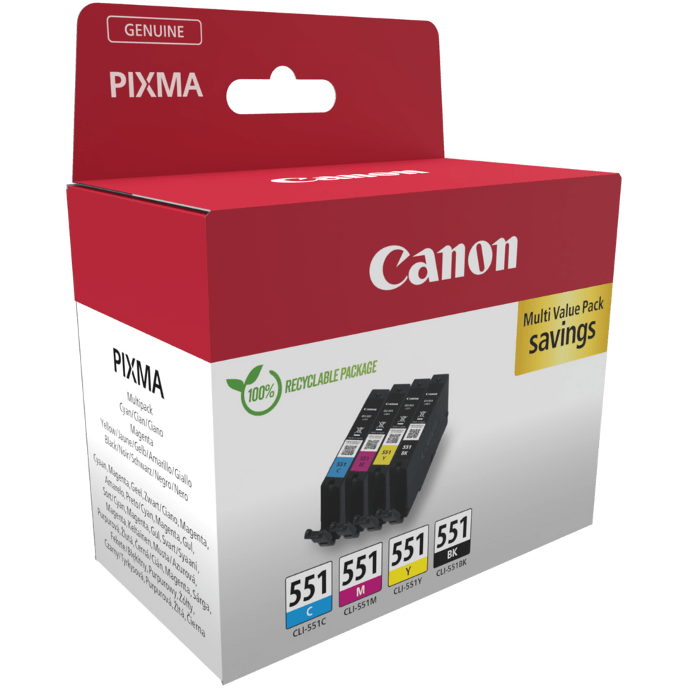 Multipack de cartouches d'encre Canon CLI-551 BK/C/M/Y — image 2