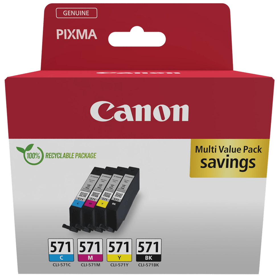 Multipack de cartouches d'encre Canon CLI-571 BK/C/M/Y — image 1