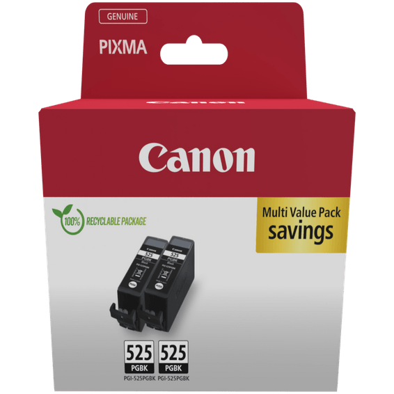 Cartouche d'encre noire pigmentée Canon PGI-525PGBK (lot de deux paquets)
