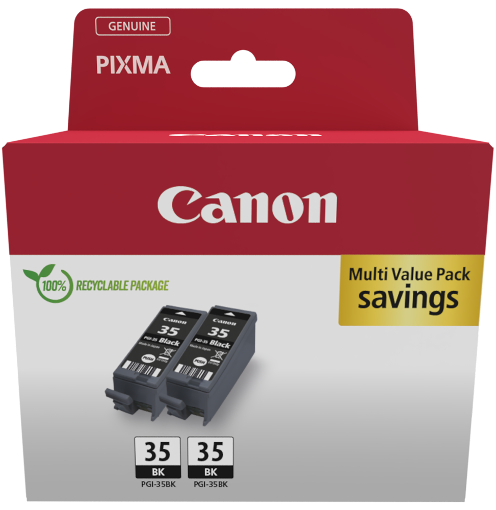 Pack de 2 cartouches d'encre noire Canon PGI-35BK