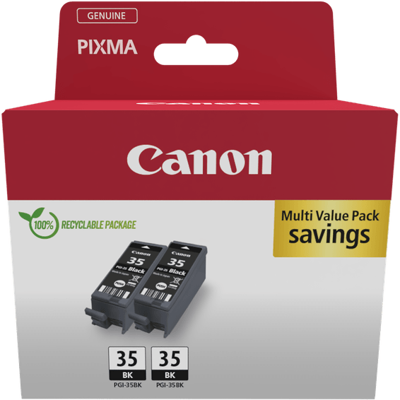Pack de 2 cartouches d'encre noire Canon PGI-35BK