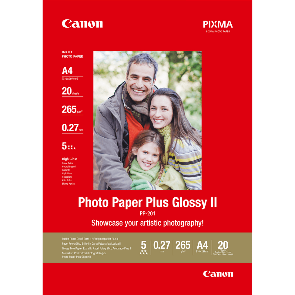 Papier photo brillant extra II A4 Canon PP-201 - 20 feuilles — image 1