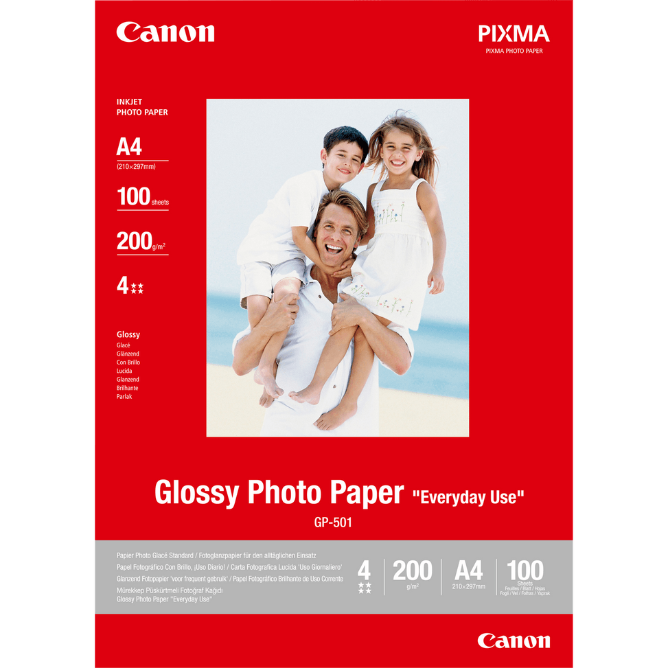 Papier photo brillant A4 Canon GP-501 - 100 feuilles — image 1