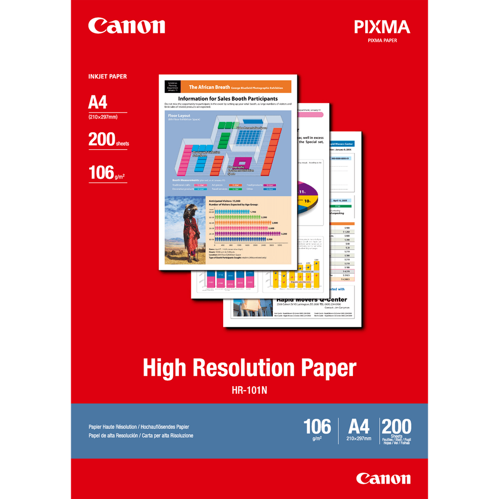 Papier haute résolution A4 Canon HR-101N - 200 feuilles — image 1