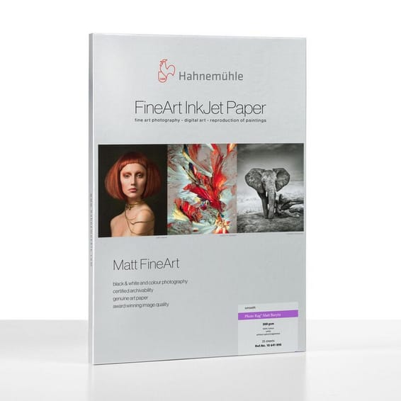 Papier photo Hahnemühle Photo Rag® Matt Baryta 308 g/m², A4, 25 feuilles