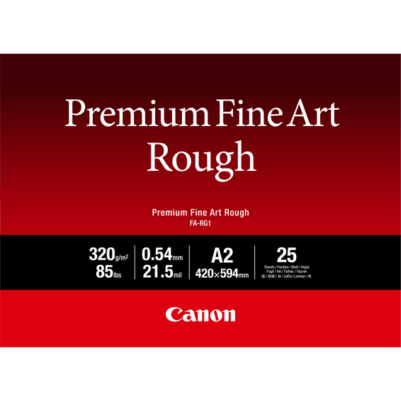 Papier A2 beaux-arts texturé Premium Canon FA-RG1, 25 feuilles