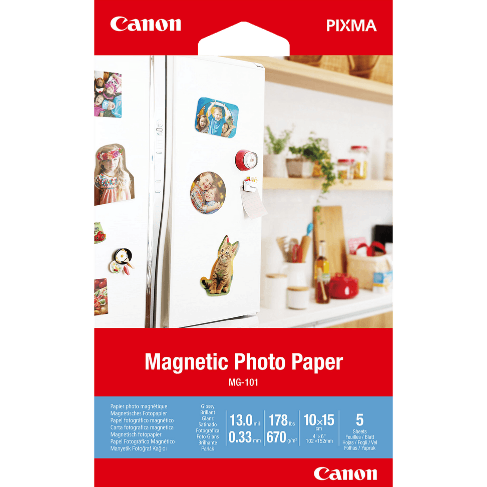 Papier photo magnétique Canon MG-101, 10 × 15 cm, 5 feuilles — image 1