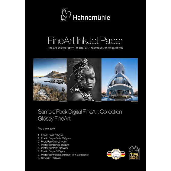 Packs d'échantillon de papier Hahnemühle FineArt GLOSSY, A4 - 16 feuilles