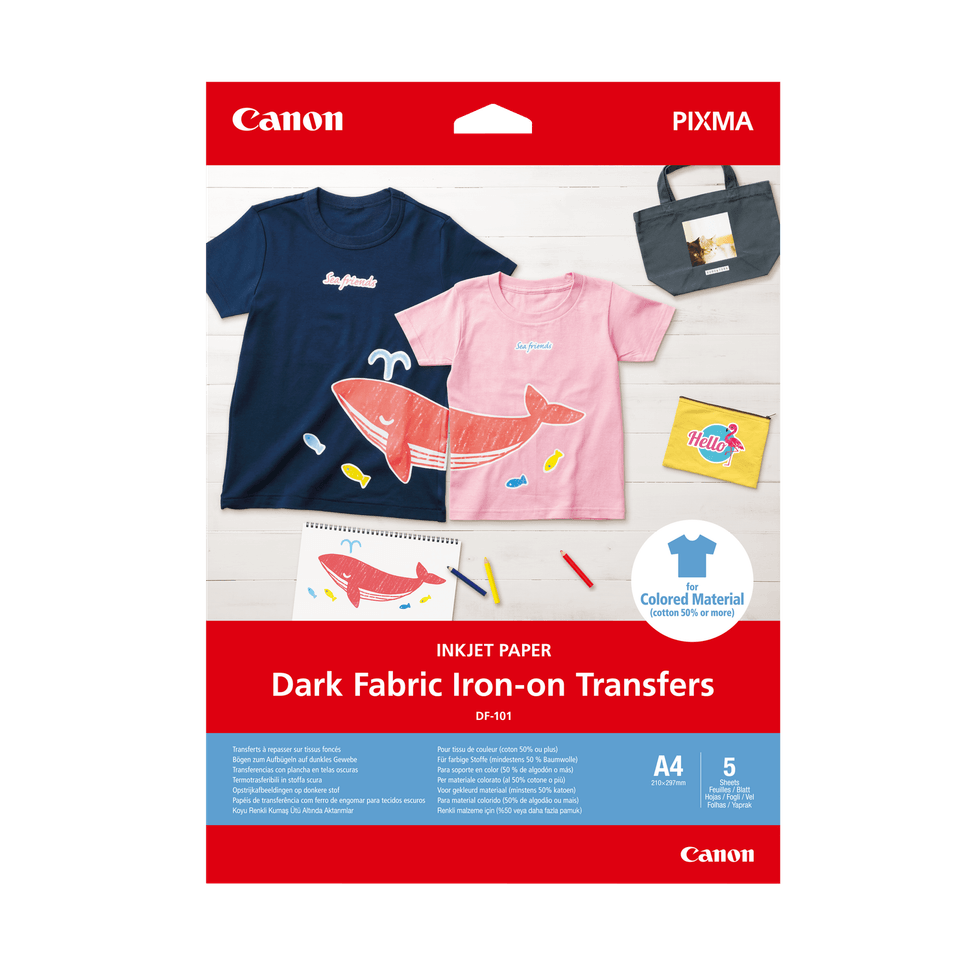 Transferts thermocollants pour tissus sombres Canon DF-101, A4, 5 feuilles — image 1
