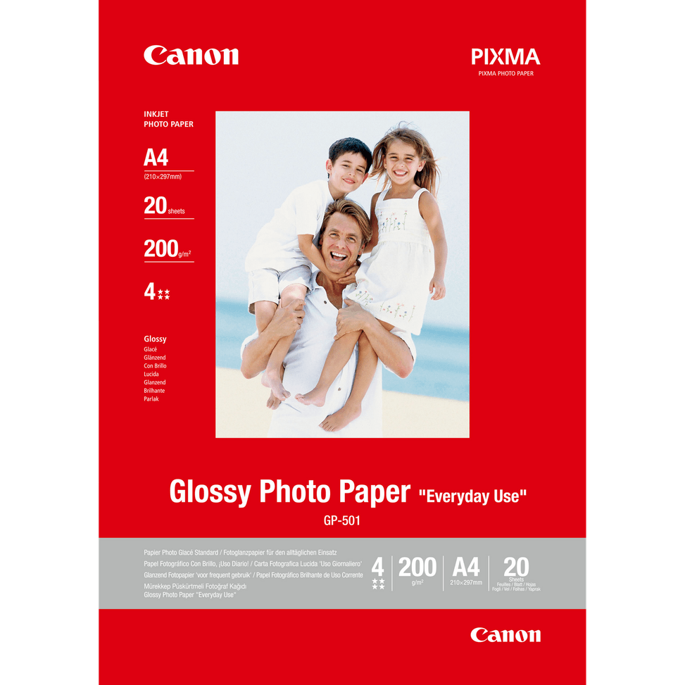 Papier photo brillant A4 Canon GP-501 - 20 feuilles — image 1