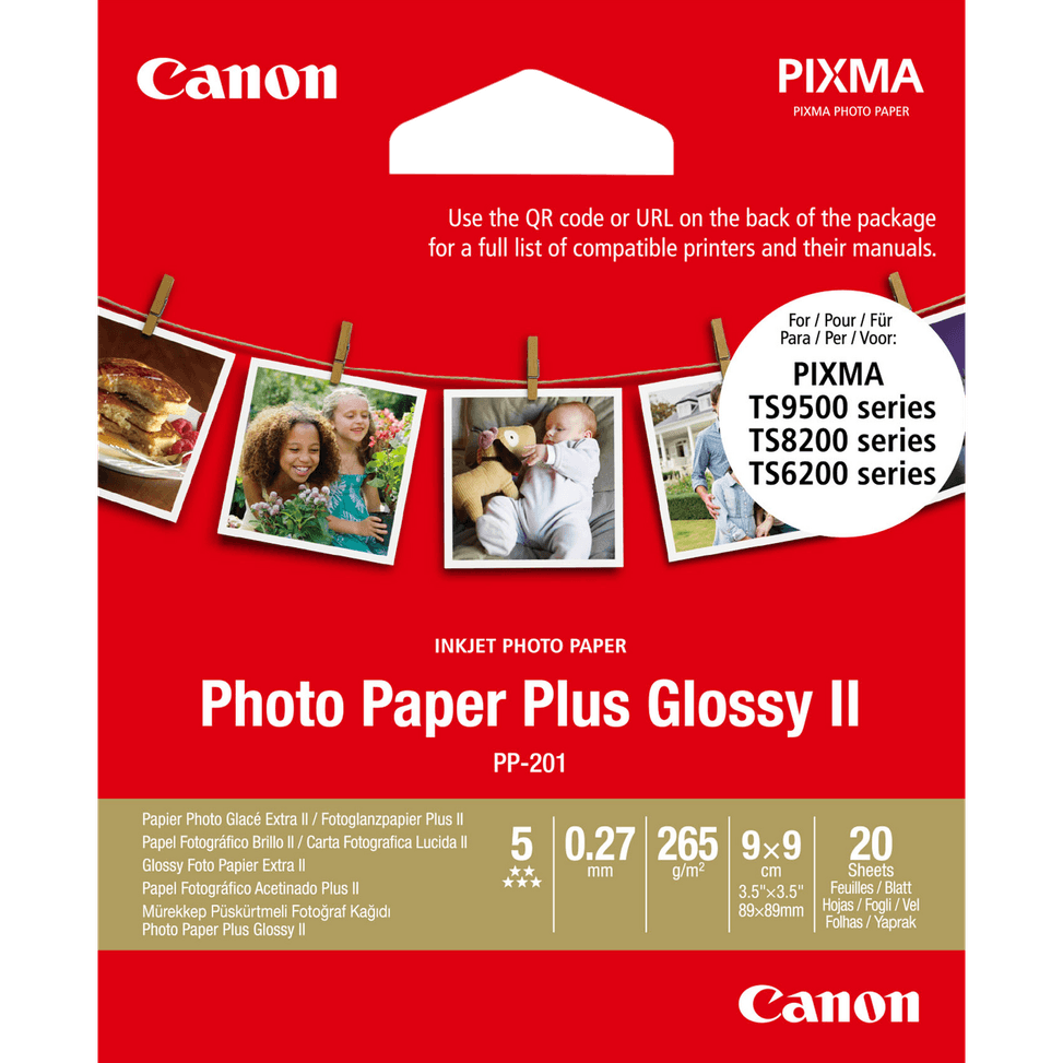 Papier photo glacé Extra II Canon PP-201 8,8 × 8,8 cm - 20 feuilles — image 1