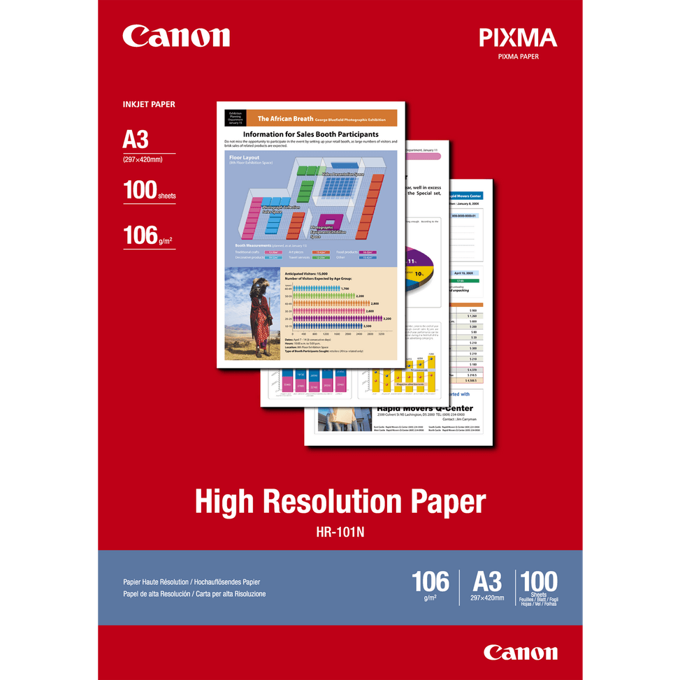Papier haute résolution A3 Canon HR-101N - 100 feuilles — image 1