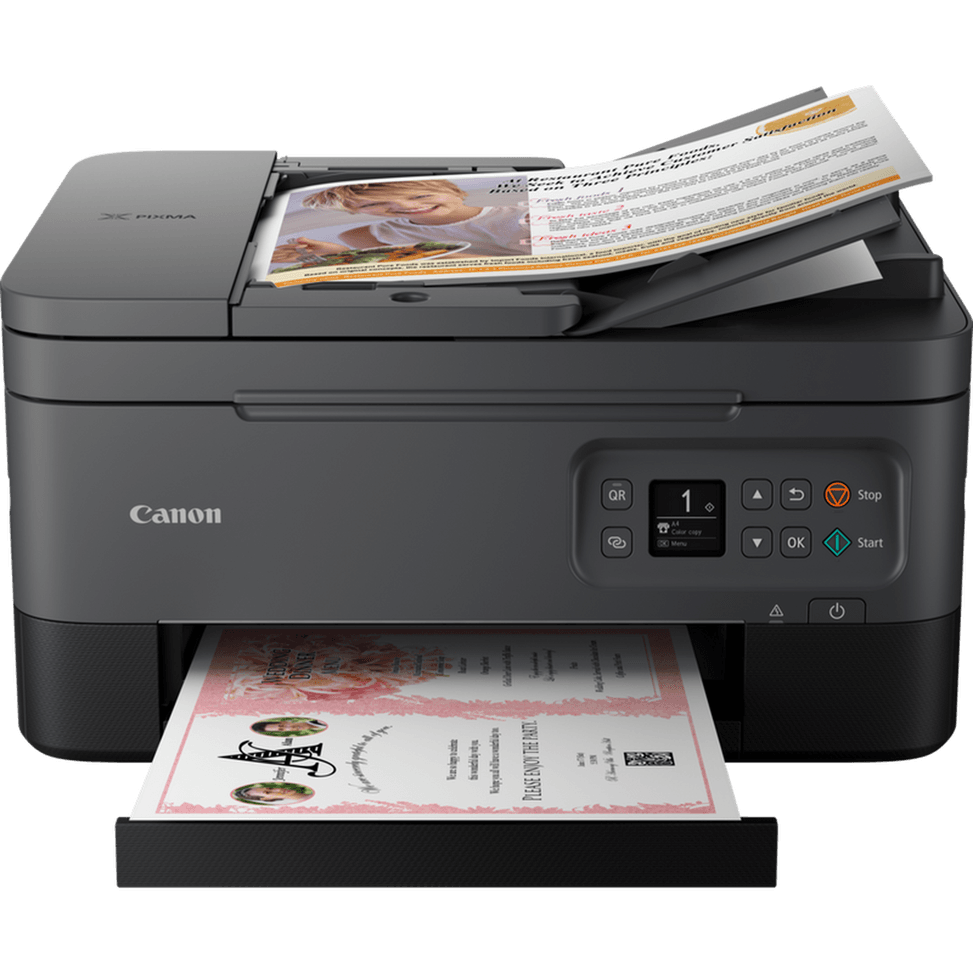 Imprimante photo jet d'encre couleur 3-en-1 sans fil Canon PIXMA TS7450i, noire — image 2