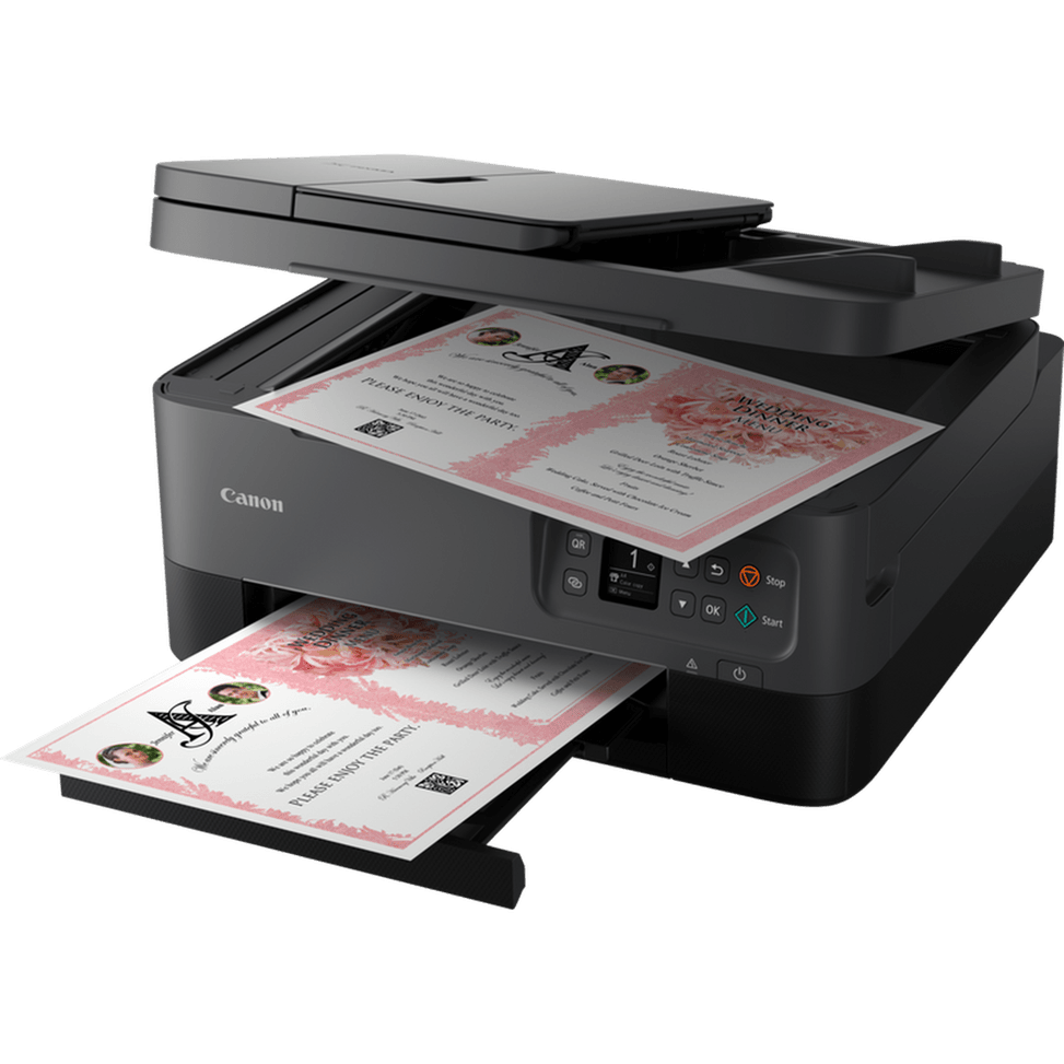 Imprimante photo jet d'encre couleur 3-en-1 sans fil Canon PIXMA TS7450i, noire — image 4