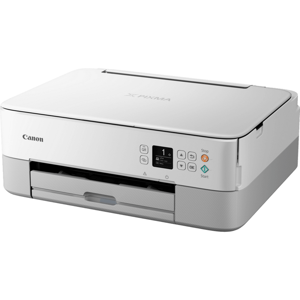 Imprimante photo jet d'encre couleur 3-en-1 sans fil Canon PIXMA TS5351i, blanche — image 2