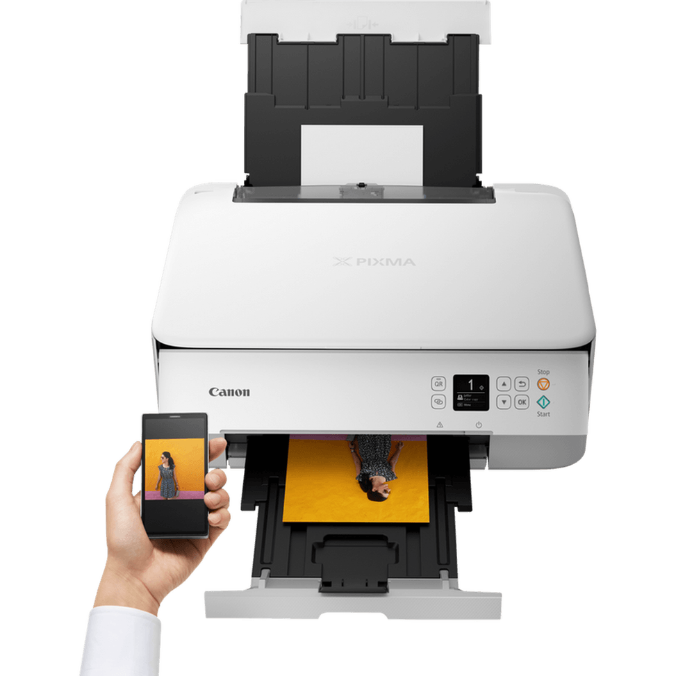 Imprimante photo jet d'encre couleur 3-en-1 sans fil Canon PIXMA TS5351i, blanche — image 7