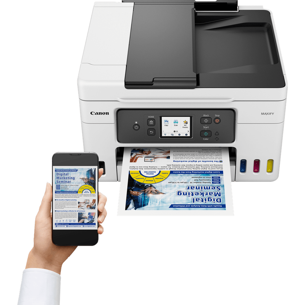 Imprimante jet d'encre MegaTank multifonction rechargeable couleur Wi-Fi Canon MAXIFY GX4050 — image 9
