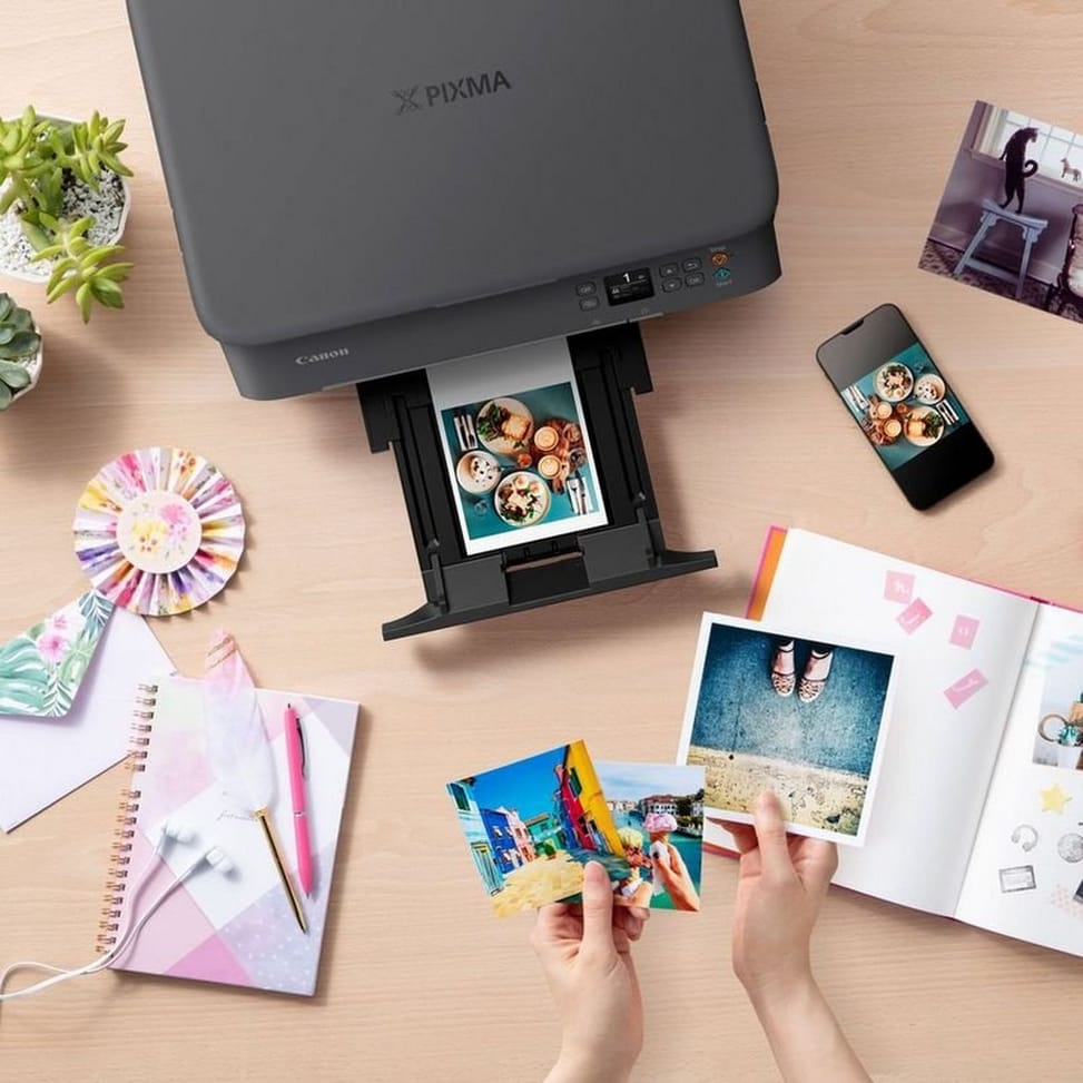 Imprimante photo jet d'encre couleur 3-en1 sans fil Canon PIXMA TS5350i, noire — image 2