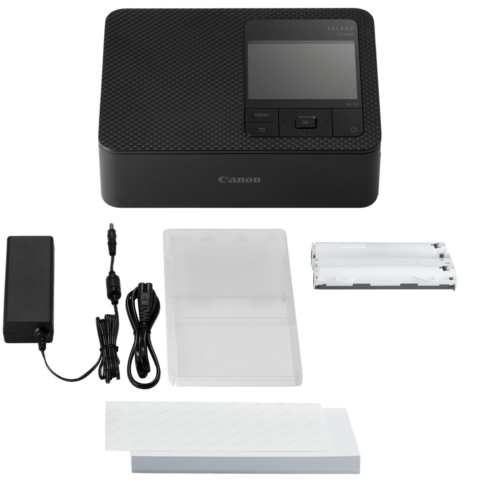 Kit imprimante photo portable Canon SELPHY CP1500, noire + 54 feuilles de papier photo — image 13