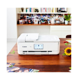 Imprimante photo jet d'encre couleur multifonction A3 sans fil Canon PIXMA TS9551Ca, blanc