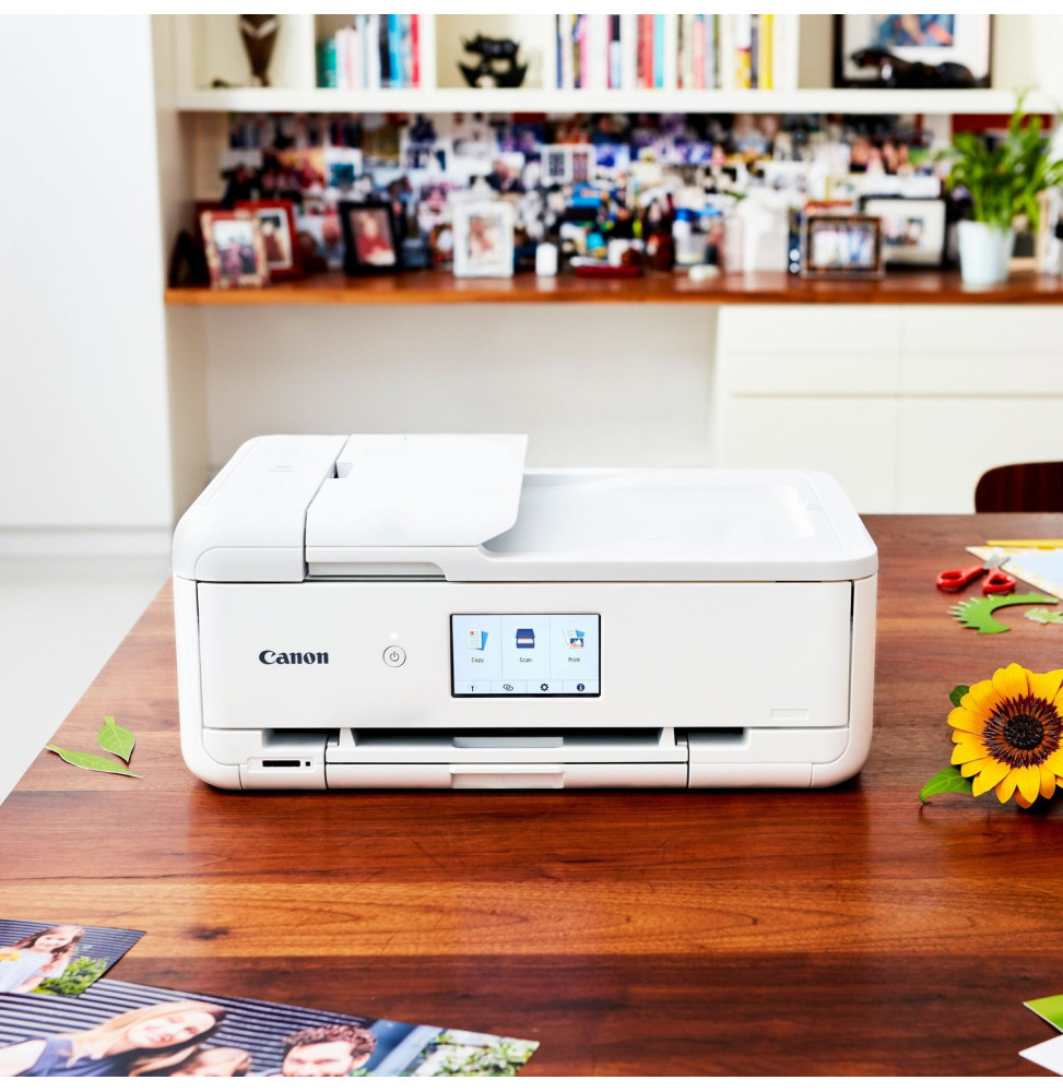 Imprimante photo jet d'encre couleur multifonction A3 sans fil Canon PIXMA TS9551Ca, blanc