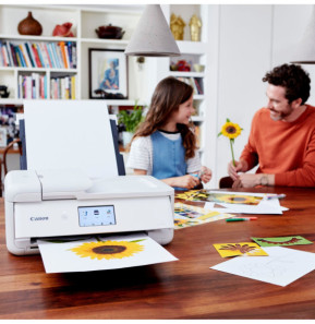 Imprimante photo jet d'encre couleur multifonction A3 sans fil Canon PIXMA TS9551Ca, blanc