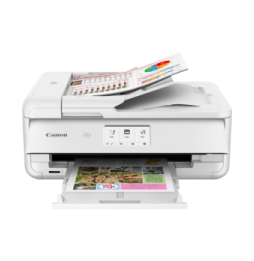 Imprimante photo jet d'encre couleur multifonction A3 sans fil Canon PIXMA TS9551Ca, blanc