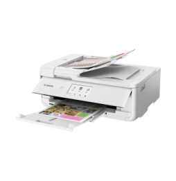 Imprimante photo jet d'encre couleur multifonction A3 sans fil Canon PIXMA TS9551Ca, blanc